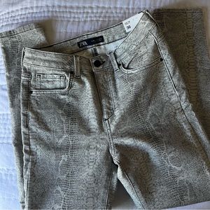 Zara snake print skinny jeans